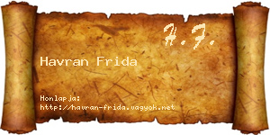 Havran Frida névjegykártya